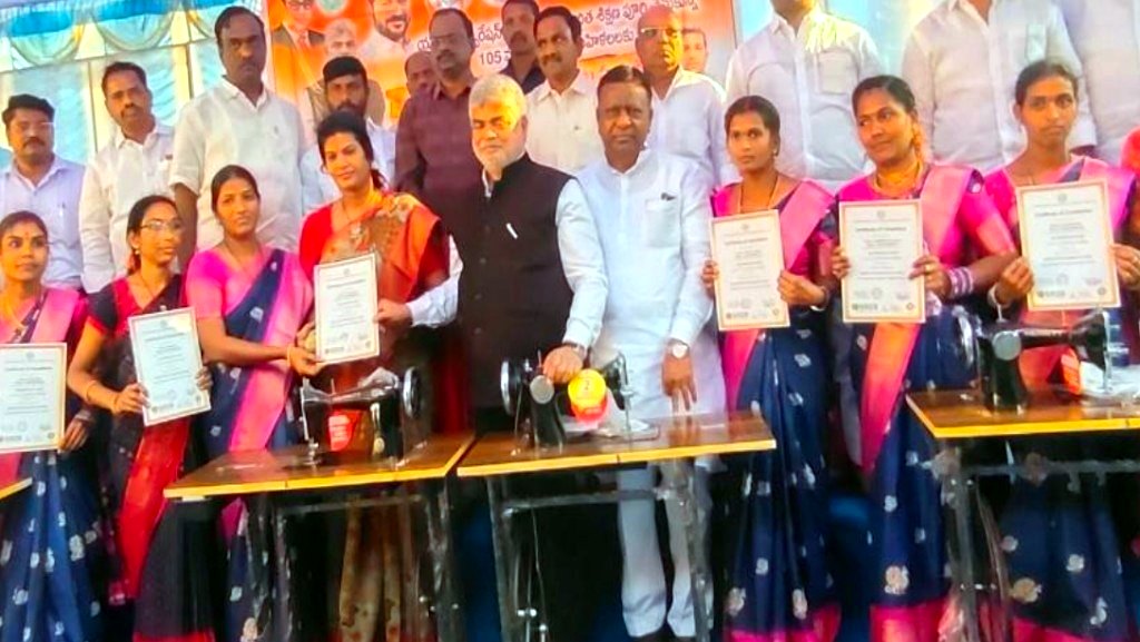 Women graduates felicitated on stage with guests