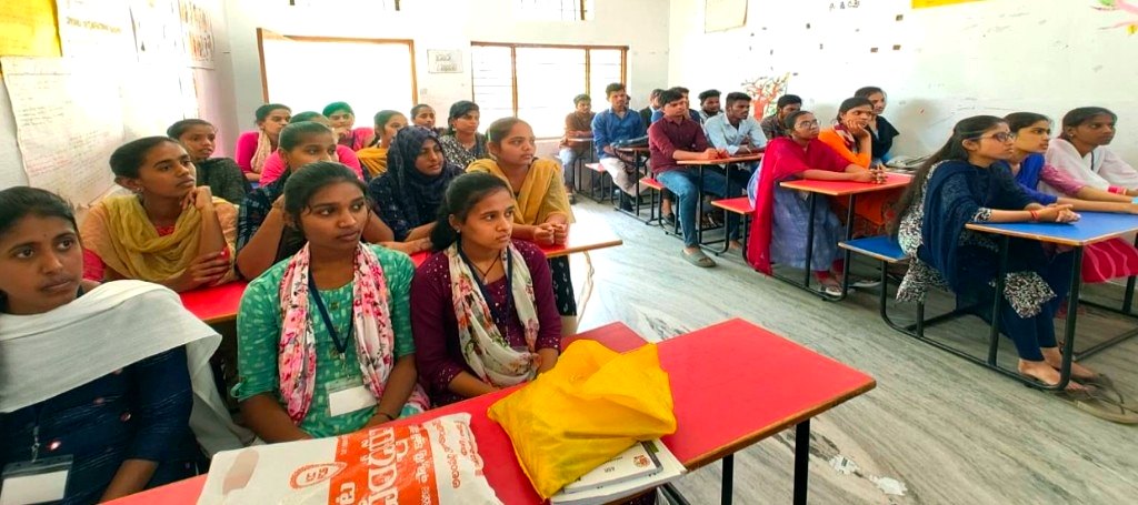 Rural youth and women at a training orientation session
